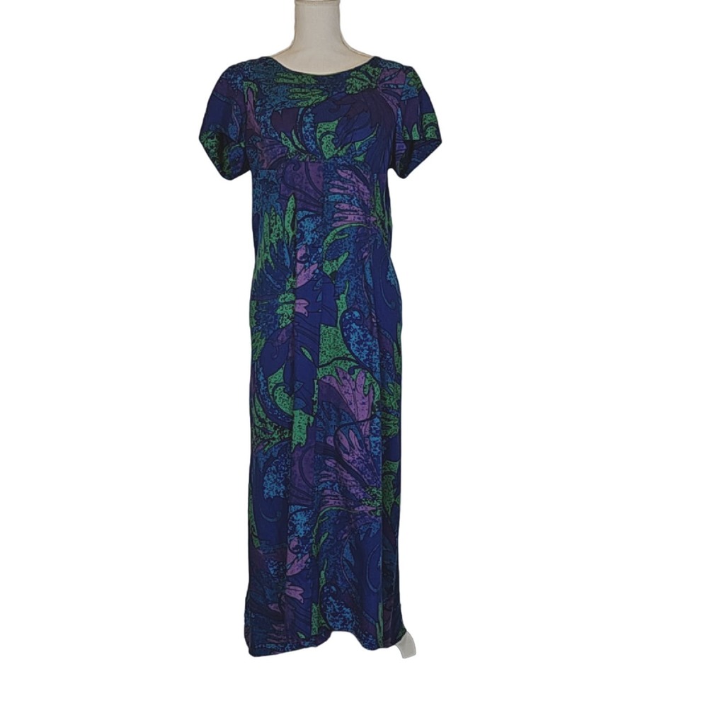 Vintage Sun Fashions of Hawaii Purple Maxi  Cape Dress size L
